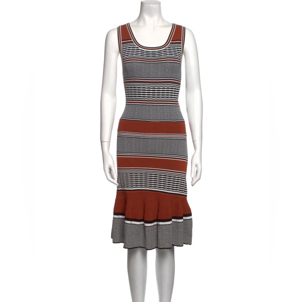 Sandro Stripped Knee Length Dress. Size L.